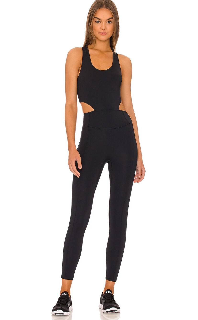 New Free People Movement Back It Up Black Onesie - Size Medium